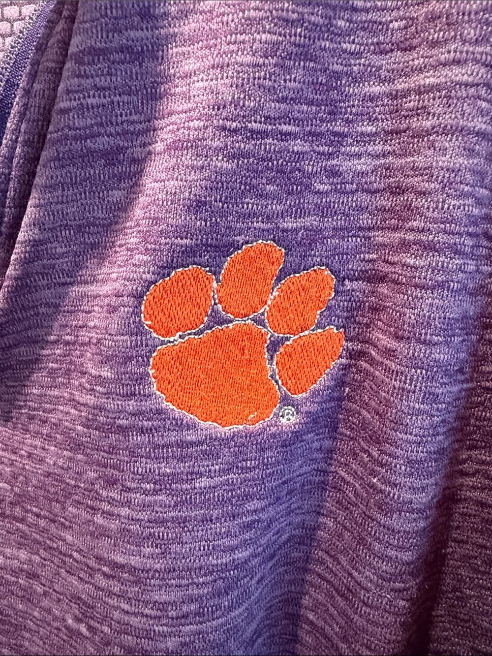 Vineyard Vines Purple Half-Zip Lightweight Shirt Jacket with Orange Paw Logo